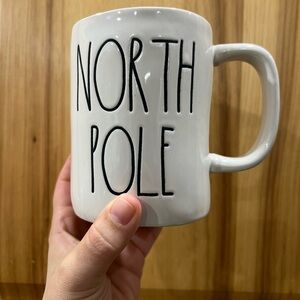 Rae Dunn White Mug with Black "North Pole" Lettering